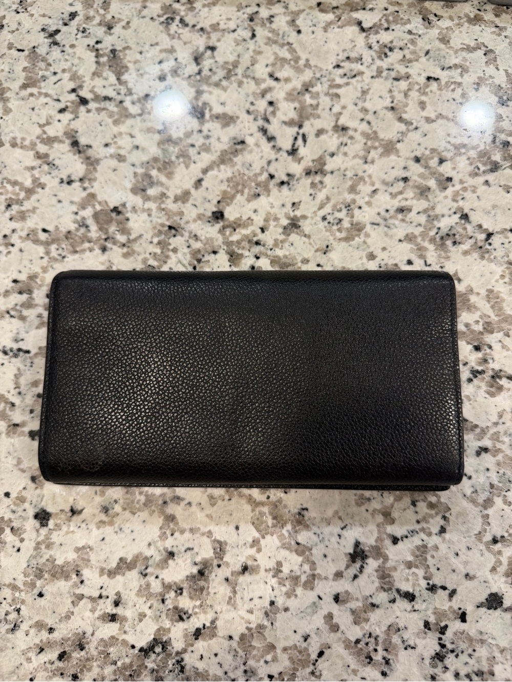 Saint Laurent Black Pebbled Leather Long Wallet - Picture 7 of 7